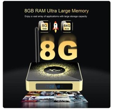 Aksesoari za TV i video: Android box X96-X10 Amlogic S928X- 8/64GB,WIFI6, 1GB LAN, 8K Nov na — 2