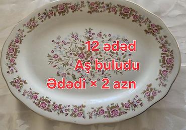 Süfrə qab-qacağı: Boşqablar, 12 ədədli dəst, rəng - Ağ, Farfor — 1