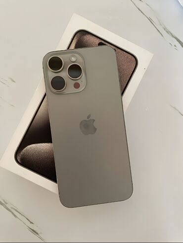 Apple iPhone: IPhone 15 Pro Max, 256 GB, Natural Titanium, Barmaq izi, Simsiz şarj, Face ID