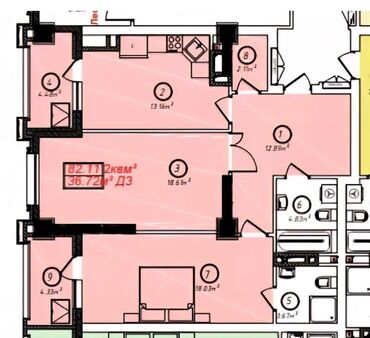 нбк курулуш асанбай: 2 комнаты, 82 м², Элитка, 11 этаж, ПСО (под самоотделку)