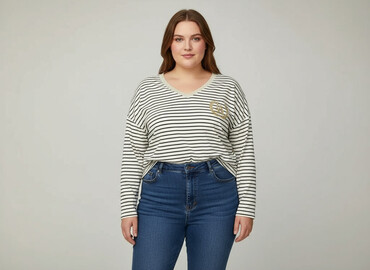 elegancka bluzka damska plus size: Bluzka damska, rozmiar 5XL