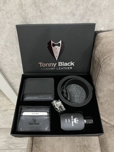 oglan ucun hediyye: Original Tonny black hədiyyəlik 5li set✔️ kaşelok, kəmər, kart