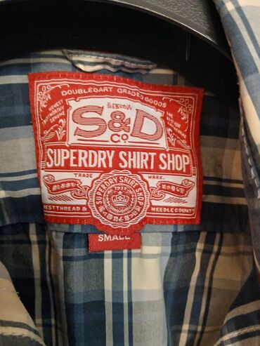 мужские рубашки с двойным воротником: Мужская рубашка, S (EU 36), Superdry, Новый, цвет - Синий, Самовывоз
