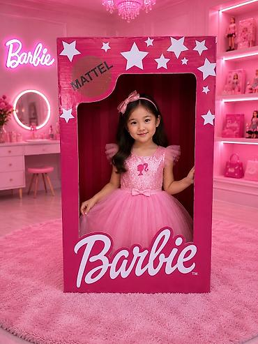 картонный домик: Barbie-Box - Барби бокс Фото-зона/стойка в стиле Barbie — большая — 1