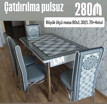 Masa və oturacaq dəstləri: Mətbəx üçün, Yeni, Açılan, Dördbucaq masa, 4 stul