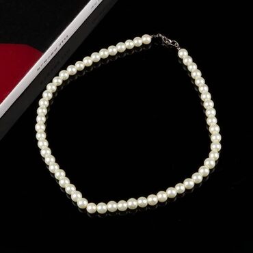 бисер бусы: Ожерелье с искусственным жемчугом, диаметр жемчужины 8 мм, длина 40