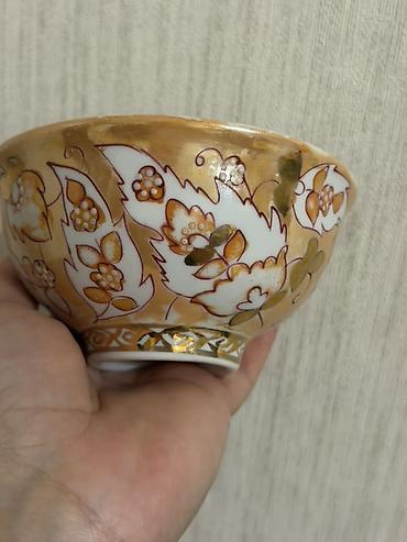 samovar cay: Çay dəsti, rəng - Qızılı, Farfor — 6
