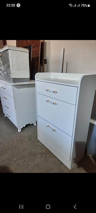 şkaf mebel: Yeni, 3 qapılı, Ağ, Ayaqqabı dolabı — 4