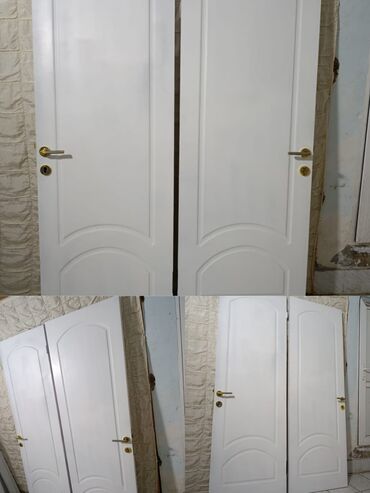 Plastik qapılar: 2 eded qapi yaxşı vəziyyətdə təmiz taxtadan mdf üzlenme zamok cercive