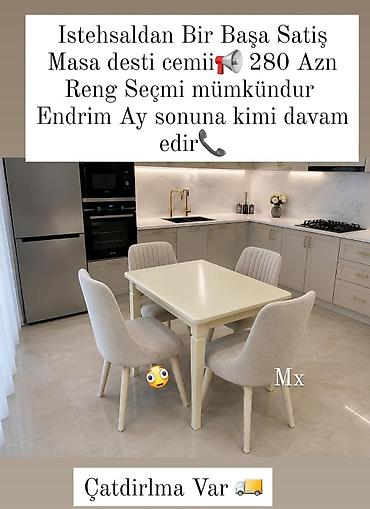 istol: Mətbəx və yemək otağı üçün 4 nəfərlik masa-dəstləri Variantlar: - — 3