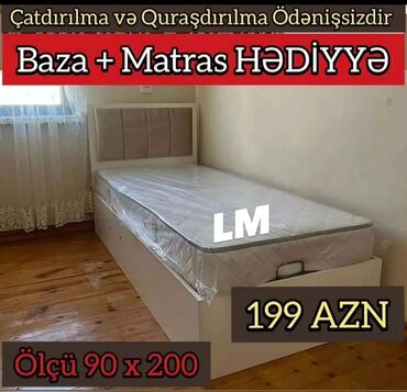 bazalı çarpayılar: Yeni, Təknəfərlik çarpayı, Bazalı, Matras ilə, Siyirməsiz