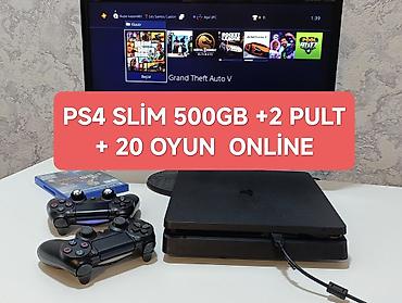 playstation barter: CUH-2216A ən son yeni model dözümlü və səssiz PS4 slim 500gb + 2 pult — 1