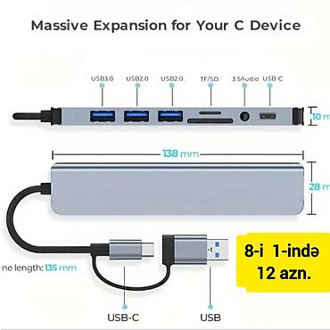 Digər ehtiyat hissələri: Çoxfunksiyalı KART OXUYUCU ADAPTERİ. SD, TF, CF kartları, eləcə də — 11