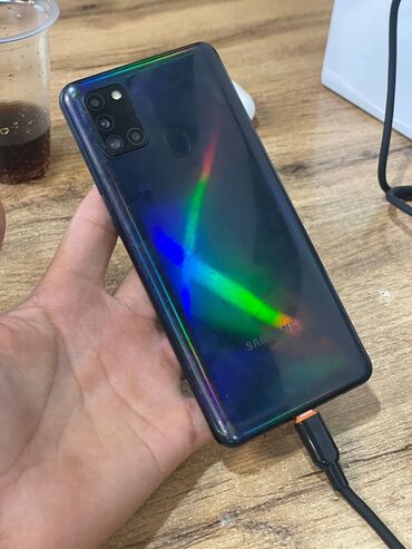 купить айфон в бишкеке дешево: Samsung Galaxy A21S, Б/у, 32 ГБ, цвет - Синий, 2 SIM