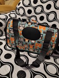 Информатика: Bayquş naxışlı ev heyvanı daşıma çantası - Kiçik it, pişik və