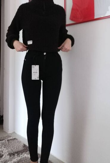 Farmerke: Farmerke zara skinny sculpt nove, imaju elastina visok struk, crne — 9