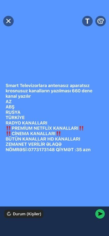 sharp soyuducu servis: Smart televizorlara kanalların yazılması xidməti - Antenasız