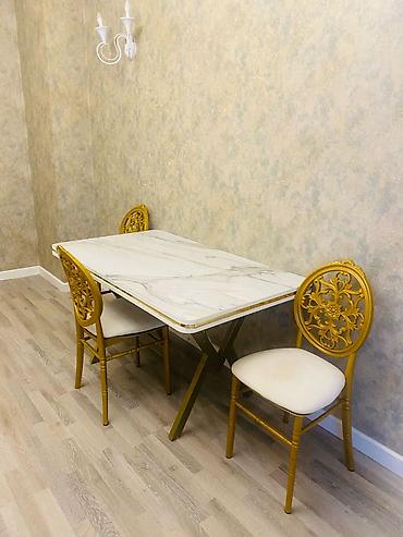 mermer metbex mebelleri: Yemək otağı dəsti Türkiyənindir - Tərkib: 1 stol + 3stul - Stil — 2