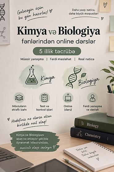 pedikur sekilleri: Kimya və biologiya fənlərindən onlayn dərslər. 5 illik təcrübəyə — 1