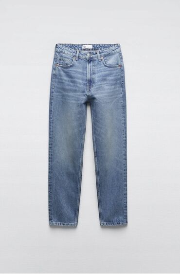 женские джинсы philipp plein: Мом, Zara, Высокая талия