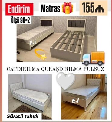 Çarpayılar: Yeni, Təknəfərlik çarpayı, Bazasız, Matras ilə, Siyirməsiz, Azərbaycan
