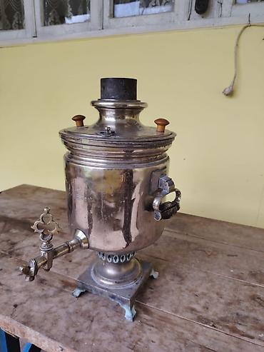 samovar altı podnos: 1899 cu ilin simavarı təmiz misdi üsdə döymələri var — 4