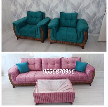 Divan və kreslo dəstləri: Yeni, Divan, 2 kreslo, Bazalı, Açılan