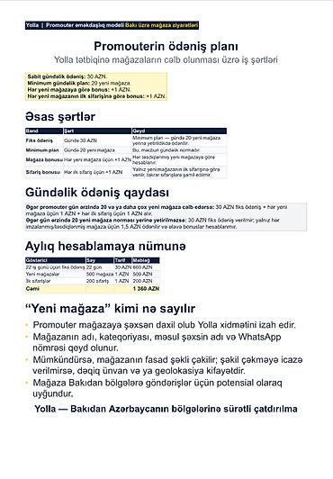 taksi is: Yolla tətbiqi üçün promouter vakansiyası Yolla komandası aktiv — 1