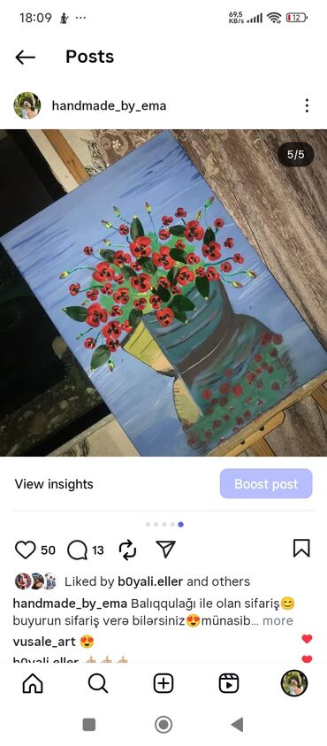 Şəkillər, tablolar: Əl işi dekorativ rəsm lövhələri - Texnika: 3D effektli akril boya və — 9