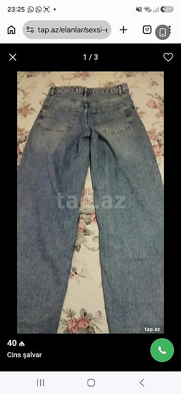 kişi kostyum modelleri: Cins şalvar - Material: klassik mavi denim - Kəsim: düz/rahat kəsim — 1