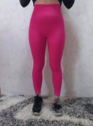 Helanke, biciklistički šortsevi: Ženske sportske helanke – hot pink - Visok struk sa širokim — 13