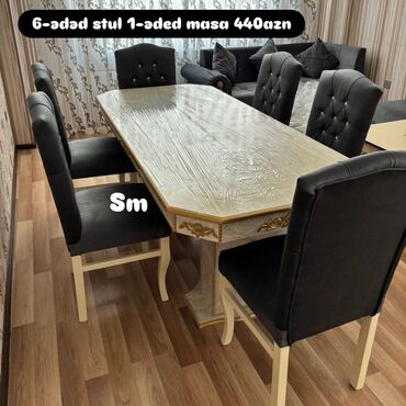 Masa və oturacaq dəstləri: Stol stul dəstlərimiz hər ölçüde her madelde Ucuz və keyfiyyətli Bizde — 9