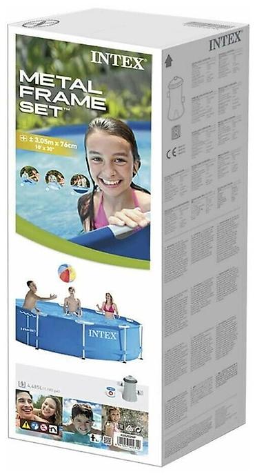 Бассейны: 305/76см. Intex 28202 Каркасный бассейн Metal Frame, 4485л, фил.-насос — 10