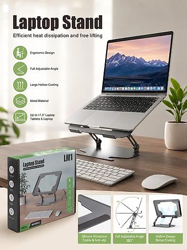 laptop stand: Laptop Stand – LM1 noutbuk və planşetlər üçün tənzimlənən dayaq - — 1