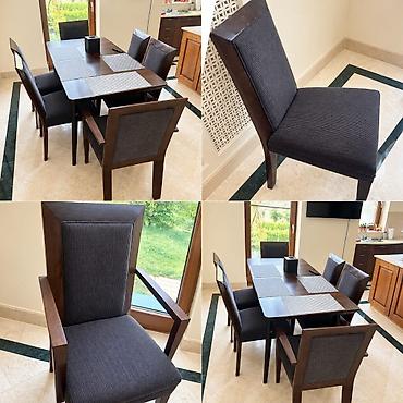 2 el mebel: Qonaq otağı üçün, İşlənmiş, Kvadrat masa, 6 stul — 1