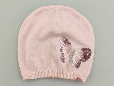 czapka różowa zimowa: Czapka, 46-47 cm, stan - Dobry