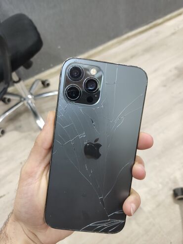 Apple iPhone: IPhone 12 Pro Max, 256 GB, Blue Titanium, Qırıq