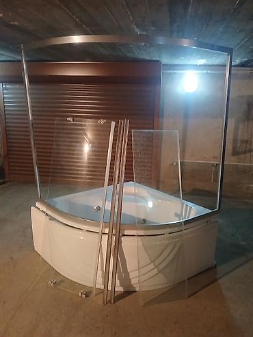 çakuzi: Künc hidromasajlı vanna və şüşə kabina dəsti - Forma: künc/qövs ön — 2