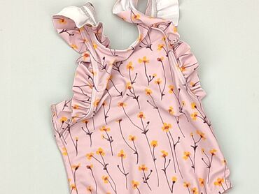 czarny strój kąpielowy z paseczkami: Baby swimsuit, 6-9 months, 68-74 cm, condition - Perfect