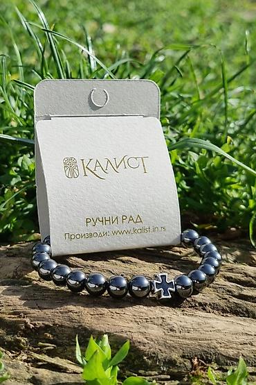 Narukvice: Kalist kamene brojanice od prirodnog hematita, ručno rađene sa — 5