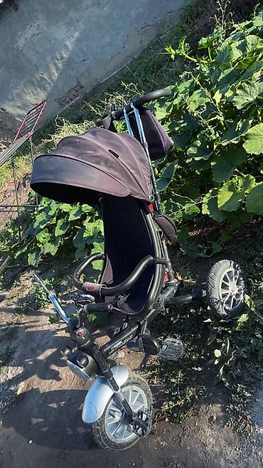 трицикл семейный: Детский трехколесный велосипед‑коляска с родительской ручкой - — 3