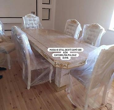 Masa və oturacaq dəstləri: Qonaq otağı üçün, Yeni, Açılan, Oval masa, 6 stul -da lalafo.az — 17 Masa və oturacaq dəstləri: Qonaq otağı üçün, Yeni, Açılan, Oval masa, 6 stul — 17