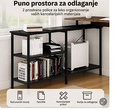centrum stolovi: Fa, Radni sto sa bočnom policom – industrijski stil - Radna površina — 4