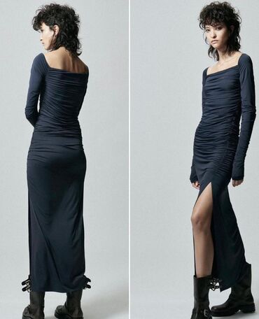 платья черное: Повседневное платье, США, Осень-весна, Длинная модель, Лапша, S (EU 36)