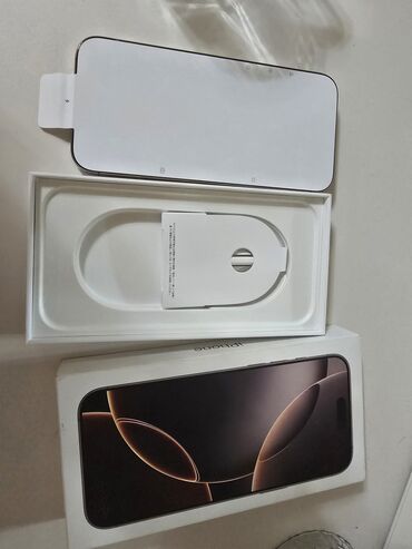 рация матарола: IPhone 16 Pro Max, Колдонулган, 256 ГБ, Desert Titanium, Куту, 100 %