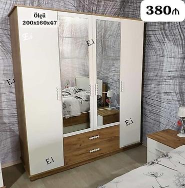 Ev üçün mebel: Dördkapılı paltar şkafı - Ölçü: 200x160x47 sm (şəkildə göstərilib) - — 1