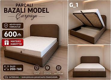 Parçalı bazalı model çarpayı – G_1 - Ölçü: 200×160 sm - Keyfiyyətli