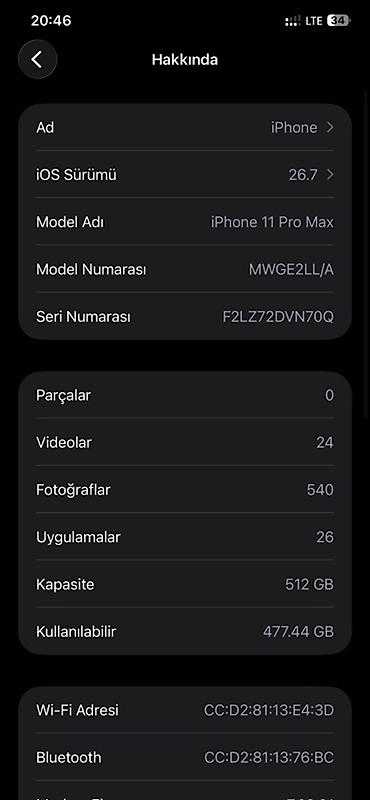 ikinci el tv satis: IPhone 11 Pro Max, 512 GB, Face ID — 2