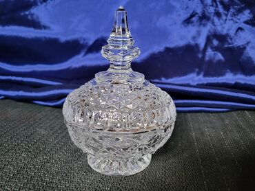 Ostalo posuđe: Kristalna nova posuda za secer iz 70,80ih. Kristalna posuda,pun — 7