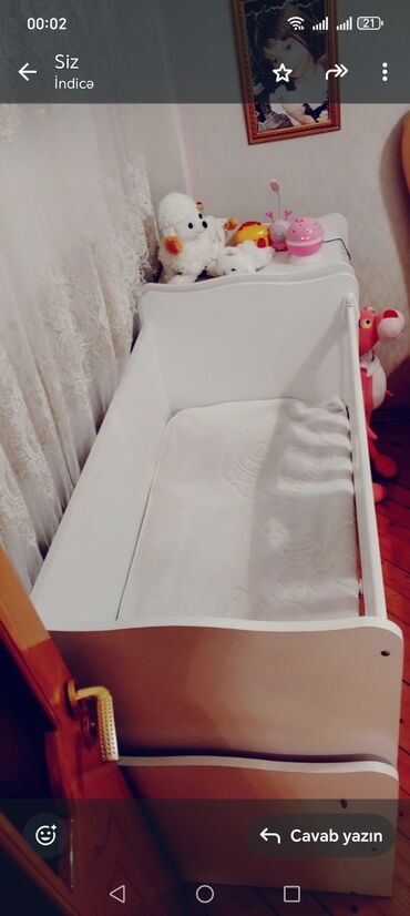 Beşiklər: Oğlan və qız üçün, İşlənmiş, Dördbucaq, Beşik, Dəstsiz, Matras ilə, Yellənmə mexanizmsiz — 11